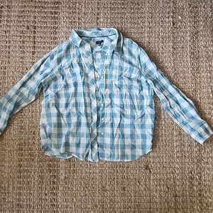 Kids Blue Checkered Button-Down Shirt